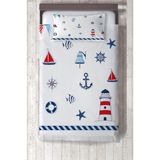Talia Home karışık Denizci Desenli Yatak Örtüsü TLAY-291 - 428 x 220 cm - Beyaz