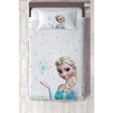 Talia Home Karlar Ülkesi Elsa Desenli Çocuk ve Bebek Odası Yatak Örtüsü TLAY-307 - 444 x 220 cm - Beyaz