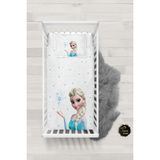 Talia Home Karlar Ülkesi Mavi Elsa Desenli Bebek Nevresim Takımı Çarşaflı TLABN-307 - Beyaz - 100 x 150 cm