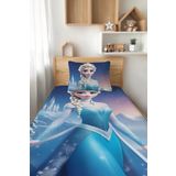Talia Home Karlar Ülkesi Mavi Elsa Desenli Tek Kişilik Çocuk PİKE Takımı