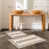 Talia Home Kaymaz Taban Yıkanabilir 2 Li 60X100 - 50X60 Banyo Halısı Paspas Klozet Takımı - Krem Rengi - 60 x 100 cm