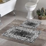 Talia Home Kaymaz Taban Yıkanabilir 2 Li 60X100 - 50X60 Banyo Halısı Paspas Klozet Takımı - Siyah
