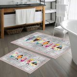 Talia Home Kaymaz Taban Yıkanabilir 2 Li 60X100 - 50X60 Klozet Takımı - Gri - 60 x 100 cm