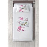 Talia Home kedi Desenli Çocuk ve Bebek Odası Yatak Örtüsü TLAY-234 - Beyaz - 140 x 220 cm