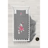 Talia Home Kedi ve Prenses Desenli Bebek Nevresim Takımı Çarşaflı TLABN-270 - Gri - 100 x 150 cm