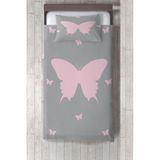 Talia Home kelebek Desenli Çocuk Odası Yatak Örtüsü TLAY-195 - 334 x 220 cm - Gri