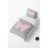 Talia Home Kelebek Desenli Çocuk ve Bebek Odası Nevresim Takımı TLAN-195 - Gri - 160 x 220 cm