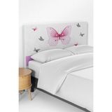 Talia Home Kelebekler Desenli Çocuk Odası Yatak Baza Başlık Kılıfı TLABK-048 - Renkli - 90 x 70 cm