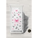 Talia Home Kelebekli Bebek Nevresim Takımı Çarşaflı TLABN-033 - Beyaz - 100 x 150 cm