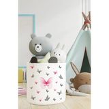Talia Home Kelebekli Çocuk ve Bebek Odası Düzenleyici Oyuncak Sepeti TLAS-033 - Beyaz