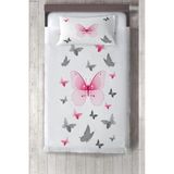 Talia Home Kelebekli Çocuk ve Bebek Odası Yatak Örtüsü - 172 x 220 cm - Beyaz