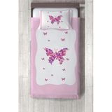 Talia Home kelebekli Çocuk ve Bebek Odası Yatak Örtüsü TLAY-240 - 378 x 220 cm - Pembe