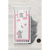 Talia Home Kelebekli Fil Desenli Bebek Nevresim Takımı Çarşaflı TLABN-218 - Pembe - 100 x 150 cm