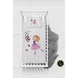 Talia Home Kelebekli Kız Desenli Bebek Nevresim Takımı Çarşaflı TLABN-173 - Mor - 100 x 150 cm