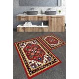 Talia Home Kilim Desenli 2'li Banyo Paspas Seti TLAHMP-260 - Kırmızı