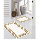 Talia Home Klasik Desenli 2'li Banyo Paspas Seti TLAHMP-007 - Krem - 60 x 90 cm