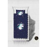 Talia Home Koyu Mor Unicorn Bebek Nevresim Takımı Çarşaflı TLABN-066 - Lacivert - 100 x 150 cm