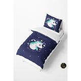 Talia Home Koyu Mor Unicorn Bebek ve Çocuk Nevresim Takımı TLAN-066 - Lacivert - 160 x 220 cm
