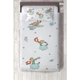 Talia Home Küçük Prens Uçak Desenli Çocuk ve Bebek Odası Yatak Örtüsü TLAY-308 - 445 x 220 cm - Beyaz