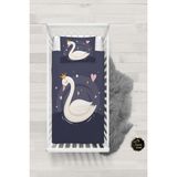 Talia Home Kuğu Desenli Bebek Nevresim Takımı Çarşaflı TLABN-222 - Mor - 100 x 150 cm