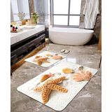 Talia Home Kumsal Desenli 2'li Banyo Paspas Seti TLAHMP-028 - Sarı - 60 x 90 cm