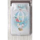 Talia Home Mavi Balonlu Çocuk ve Bebek Odası Yatak Örtüsü - 142 x 220 cm - Beyaz