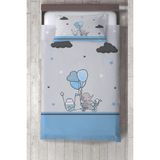 Talia Home Mavi Fil Desenli Çocuk Odası Yatak Örtüsü TLAY-098 - 140 x 220 cm - Açık Mavi - Gri