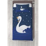 Talia Home mavi Kuğu Desenli Çocuk ve Bebek Odası Yatak Örtüsü TLAY-223 - 361 x 220 cm - Lacivert