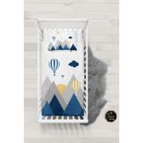 Talia Home Mavi Kuş Vadisi Dağ Desenli Bebek Nevresim Takımı Çarşaflı TLABN-300 - 100 x 150 cm