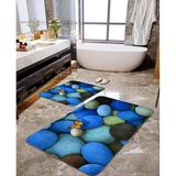 Talia Home Mavi Taşlar Desenli 2'li Banyo Paspas Seti TLAHMP-018 - 60 x 90 cm