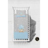 Talia Home Mavi Yıldız Tutan Ayıcık Bebek Nevresim Takımı Çarşaflı TLABN-138 - 100 x 150 cm