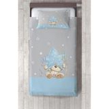 Talia Home mavi Yıldız Tutan Ayıcık Çocuk ve Bebek Odası Yatak Örtüsü TLAY-138 - 277 x 220 cm