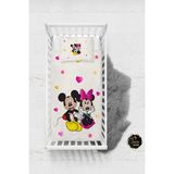 Talia Home Mickey Mouse Desenli Bebek Nevresim Takımı Çarşaflı TLABN-112 - Krem - 100 x 150 cm