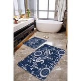 Talia Home Modern Desenli 2'li Banyo Paspas Seti TLAHMP-259 - Mavi