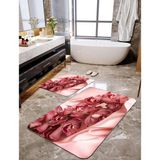 Talia Home Modern Desenli 2'li Büyük Boy Banyo Paspas Seti - Pembe