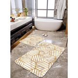 Talia Home Modern Mermer Desenli 2'li Banyo Paspas Seti TLAHMP-107 - Beyaz