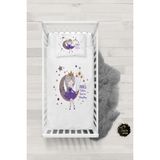Talia Home Mor Ay'da Oturan Kız Bebek Nevresim Takımı Çarşaflı TLABN-209 - 100 x 150 cm