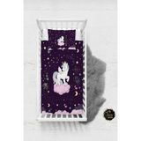 Talia Home Mor Unicorn Desenli Bebek Nevresim Takımı Çarşaflı TLABN-078 - 100 x 150 cm