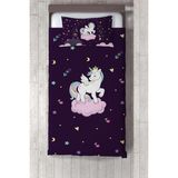 Talia Home mor Unicorn Desenli Çocuk Odası Yatak Örtüsü TLAY-179 - 318 x 220 cm