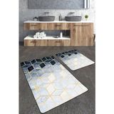 Talia Home Mozaik Desenli 2'Lİ Banyo Paspas Seti TLAHMP-237 - Mavi
