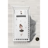 Talia Home Müzikli Balerin Kız Bebek Nevresim Takımı Çarşaflı TLABN-276 - Beyaz - 100 x 150 cm