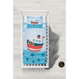 Talia Home Okyanus Desenli Bebek Nevresim Takımı Çarşaflı TLABN-260 - Mavi - 100 x 150 cm