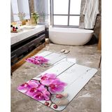 Talia Home Orkide Desenli 2'li Büyük Boy Banyo Paspas Seti - Pembe - Renk