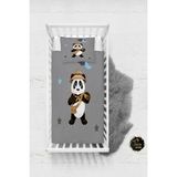 Talia Home Panda Desen Bebek Nevresim Takımı Çarşaflı TLABN-129 - Gri - 100 x 150 cm