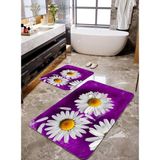 Talia Home Papatyalı 2'li Banyo Paspas Seti TLAHMP-101 - Mor