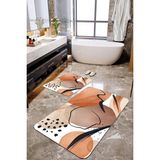 Talia Home Pastel Desenli 2'li Banyo Paspas Seti TLAHMP-250 - Beyaz