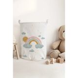 Talia Home Pastel Gökkuşağı Desenli Çocuk Odası Kirli Veya Oyuncak Sepeti TLAS-330 - Renkli