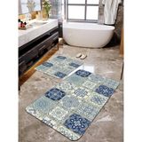 Talia Home Patchwork Motif Desenli 2'li Banyo Paspas Seti TLAHMP-173 - Mavi