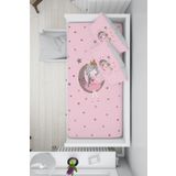 Talia Home Pembe Ay'da Oturan Kız 100x200 Montessori Yatak Çocuk Nevresim Takımı TLAM-280