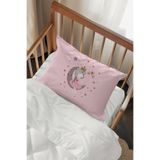 Talia Home Pembe Ay'da Oturan Kız Desenli 2 Adet Yastık Kılıfı TLAYK-280